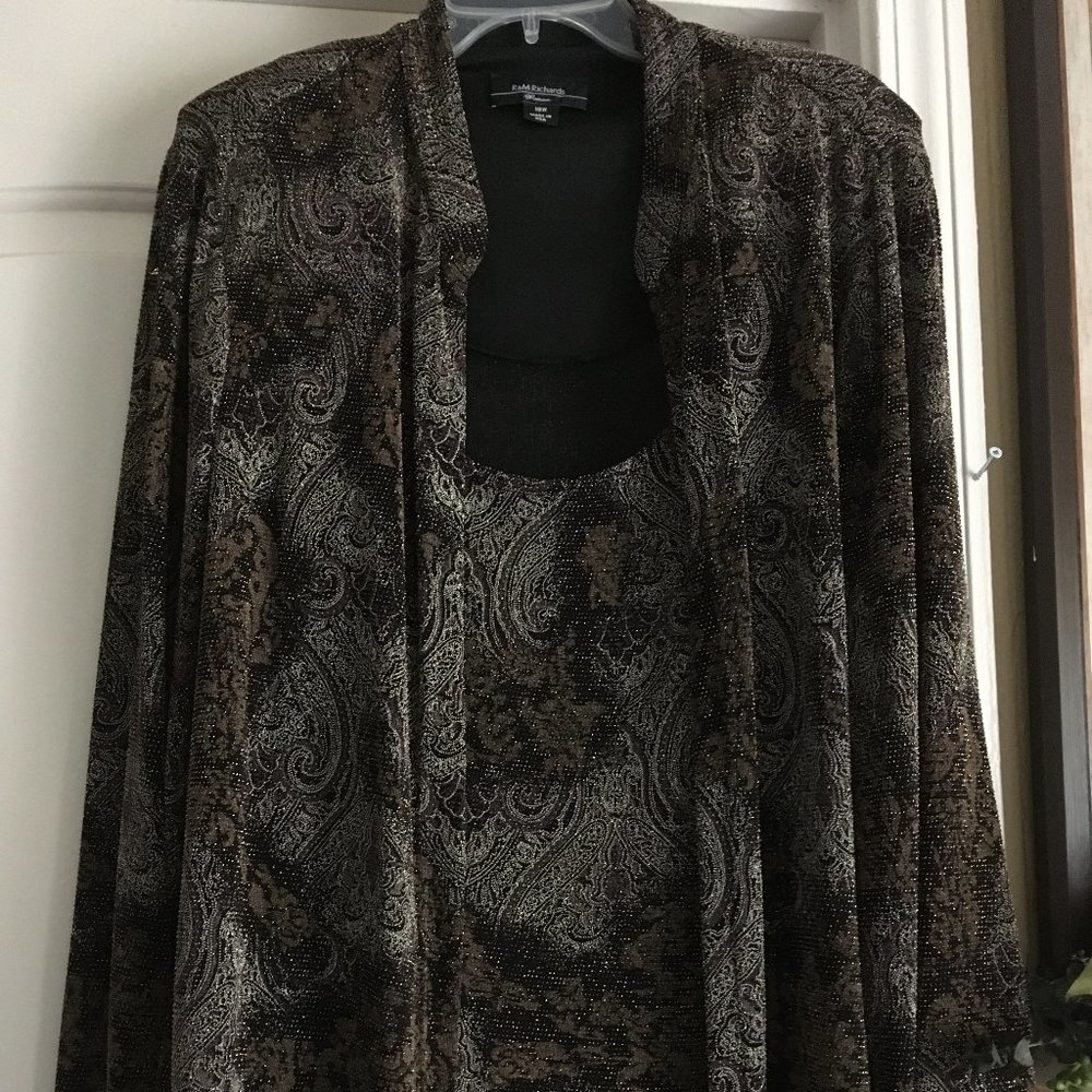 Shiny kardigan jacket 18W nylon lurex